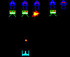 screenshot of invading aliens in this action game